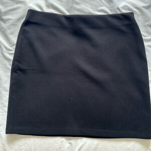 Solid Black Skirt with Elastic Waistband